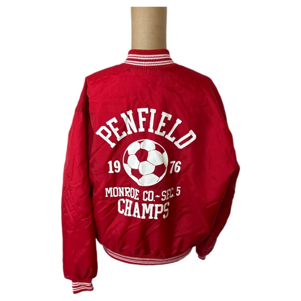 Vintage Bomber Jacket Penfield 1976 Soccer Champs Jacket Size L West Wind
